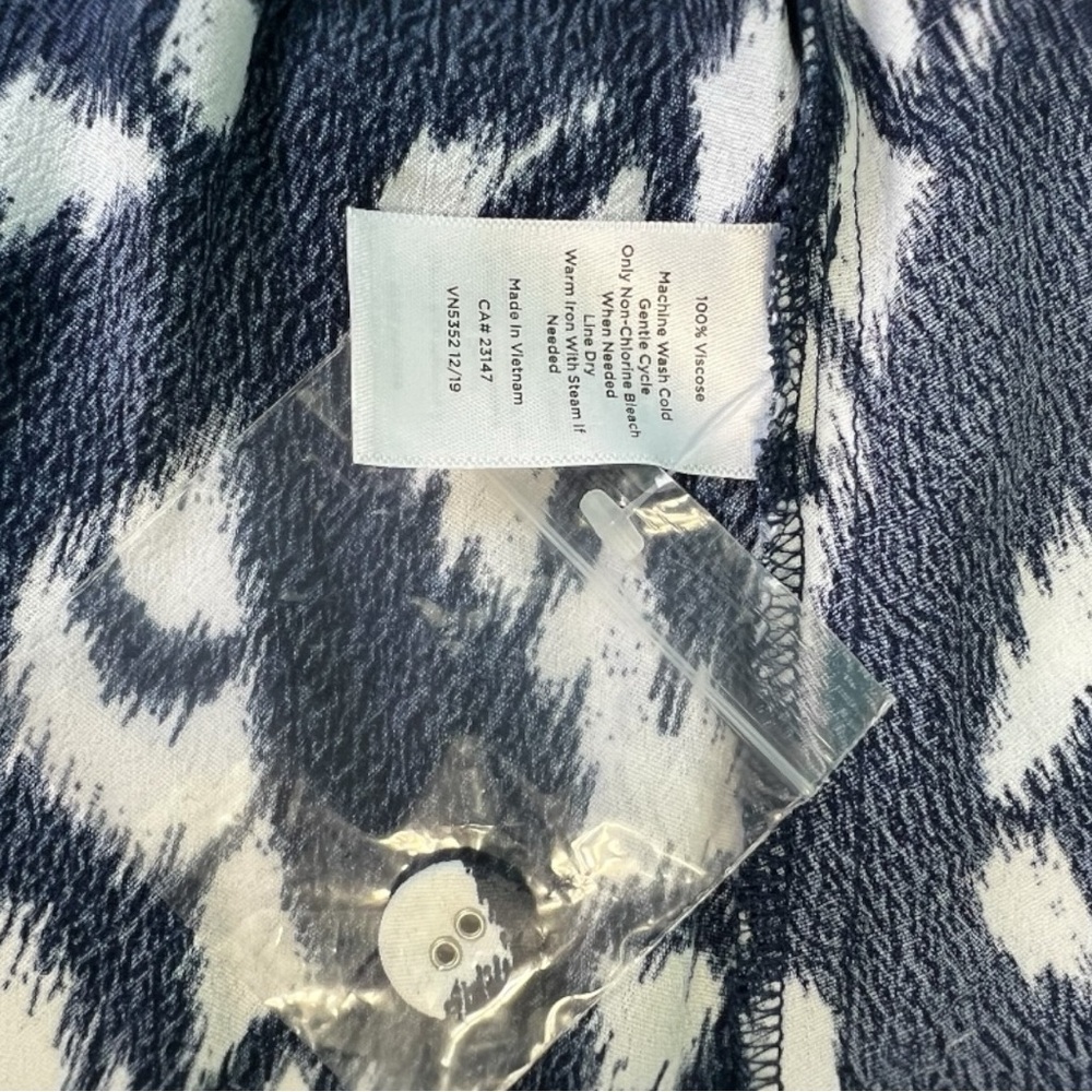 Talbots Ikat Midi Skirt Navy and White Size 14 - Picture 6 of 6